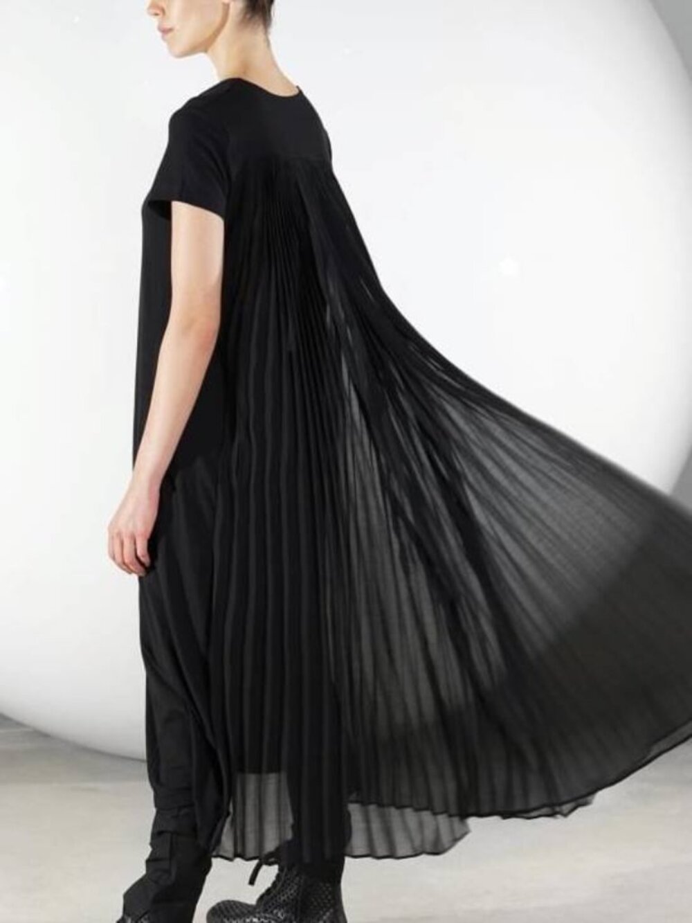 Rundholz Black Label Black Pleat-Back T-Shirt Dress